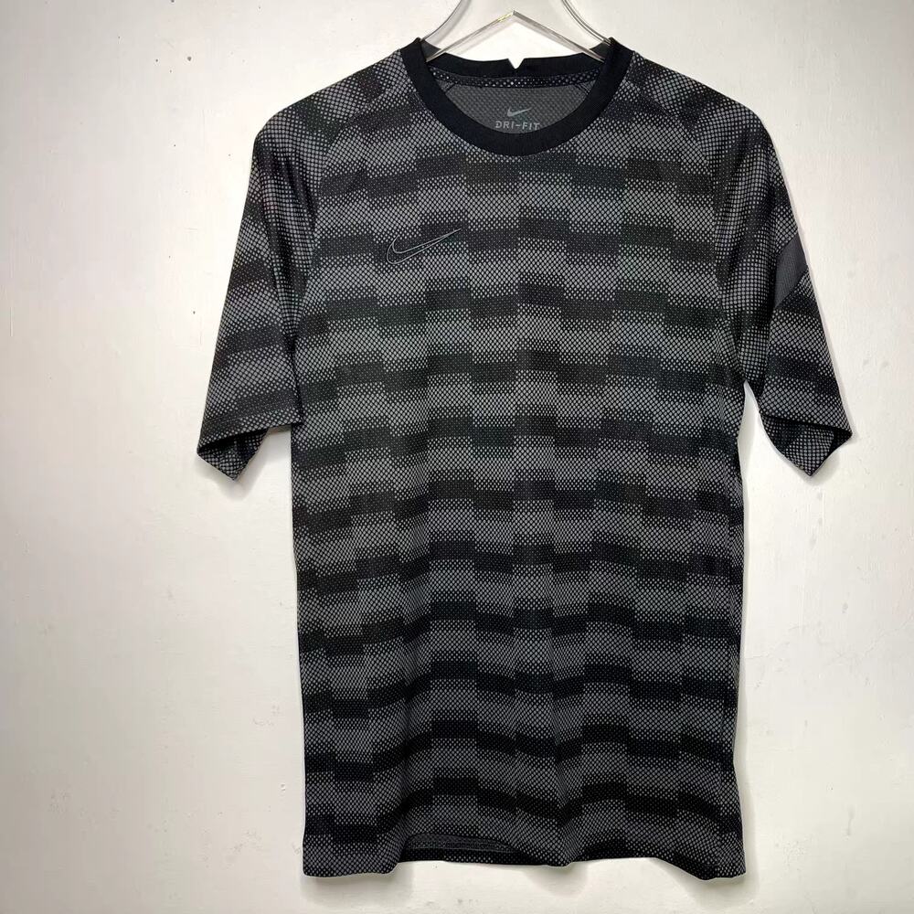 Nike FC Dri-Fit Black Gray Academy Pro Graphic Short Sleeve Shirt, Men's Medium